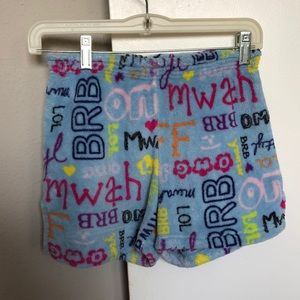Girls Pj fuzzy shorts